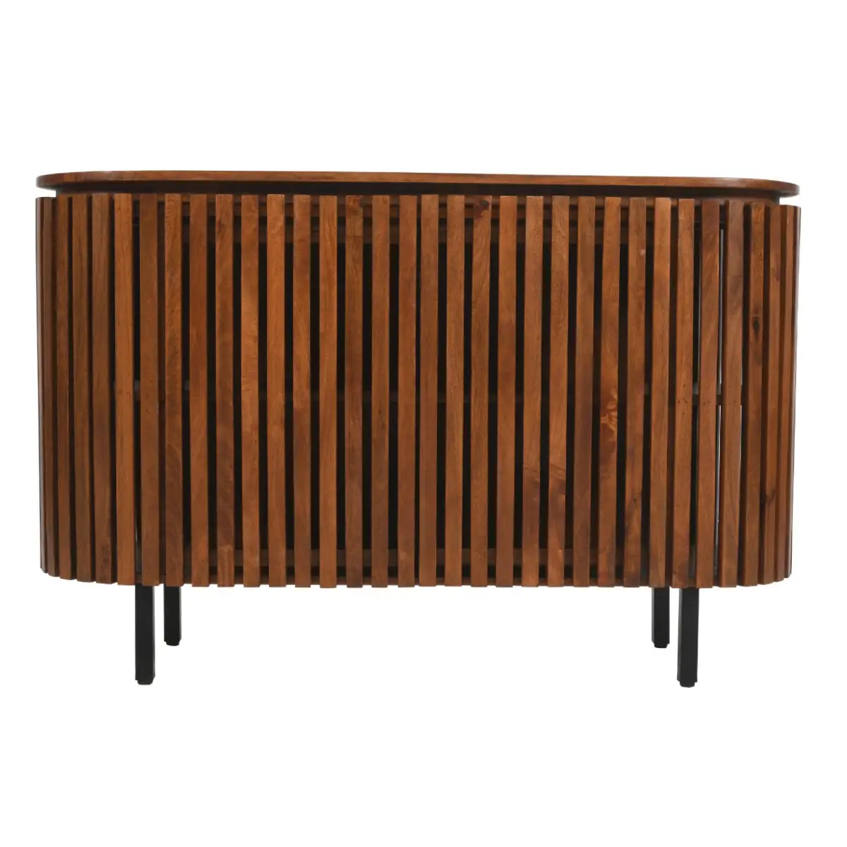Indian Hub Slatted Mango Wood Large 2 Doors Sideboard - Sideboard