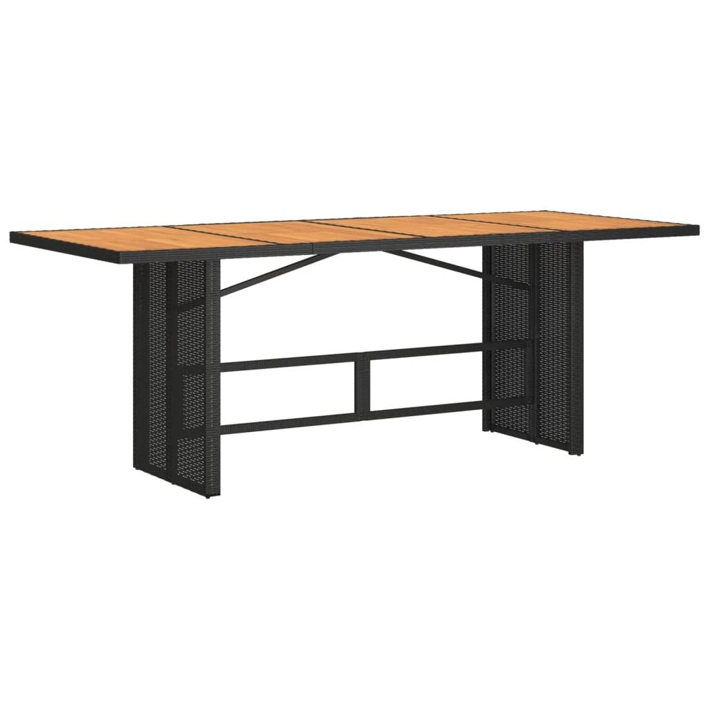 vidaXL Garden Table with Acacia Wood Top Grey 190x80x75 cm Poly Rattan by vidaXL