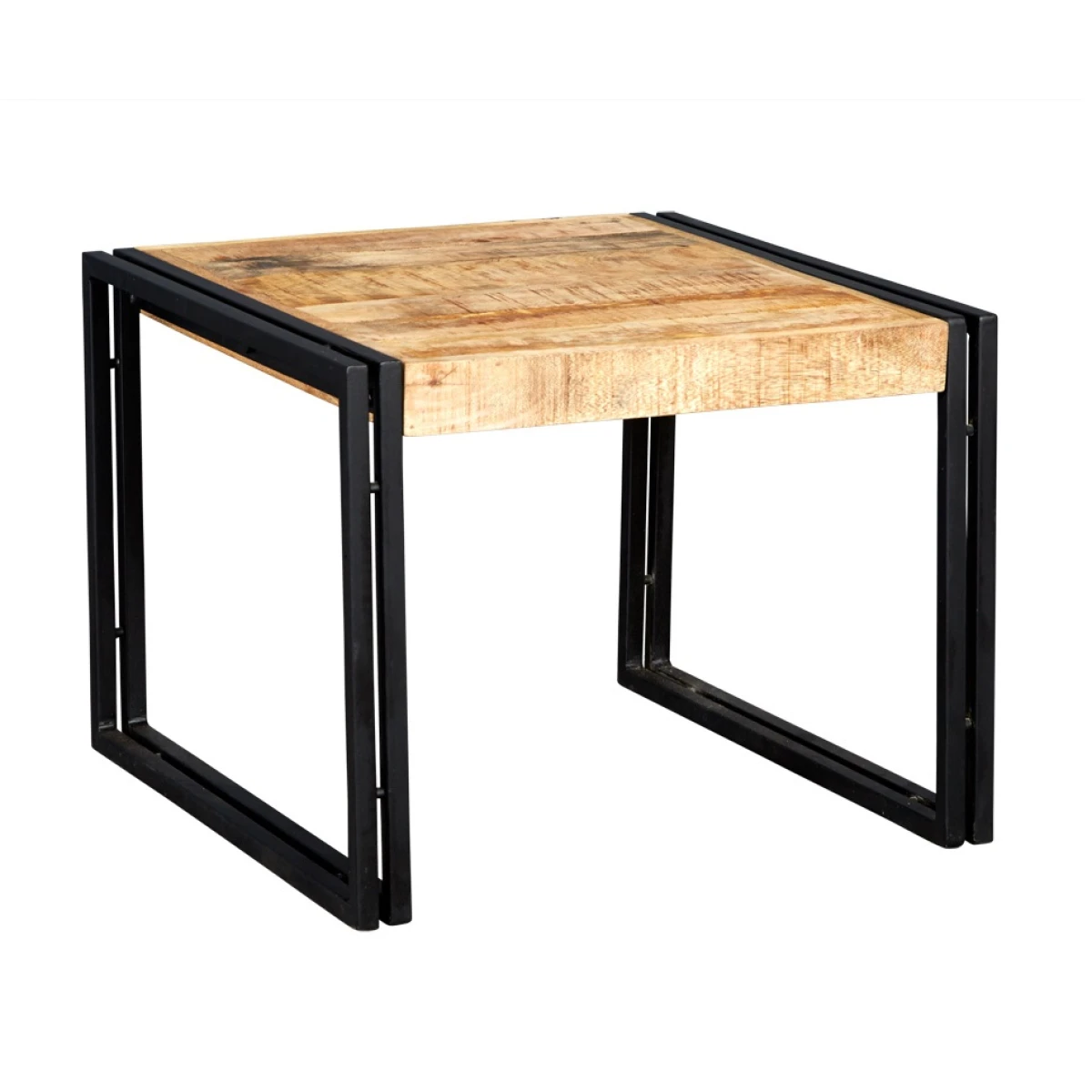 Indian Hub Cosmo Coffee Table Tiny Mango Wood Reclaimed Metal - Coffee Table