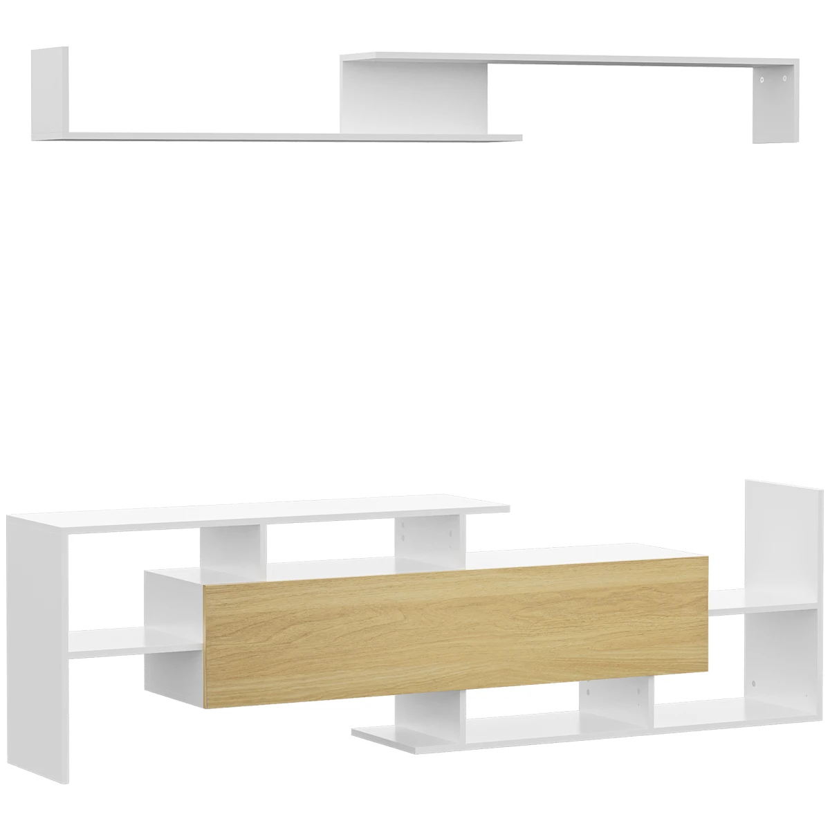 HOMCOM TV Cabinet With Floating Shelf 65 Inch TV Ready by HOMCOM