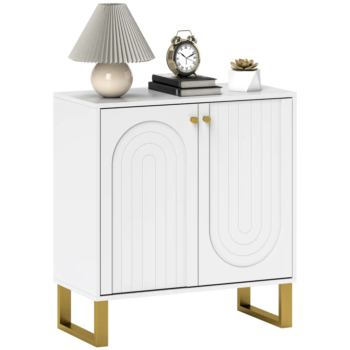 HOMCOM HOMCOM Sideboard with Adjustable Shelves & Doors for Living Room, White - Sideboard