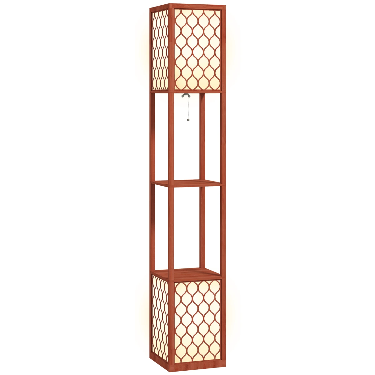 HOMCOM 2-Light Floor Lamp with Shelves for Cozy Living Spaces by HOMCOM