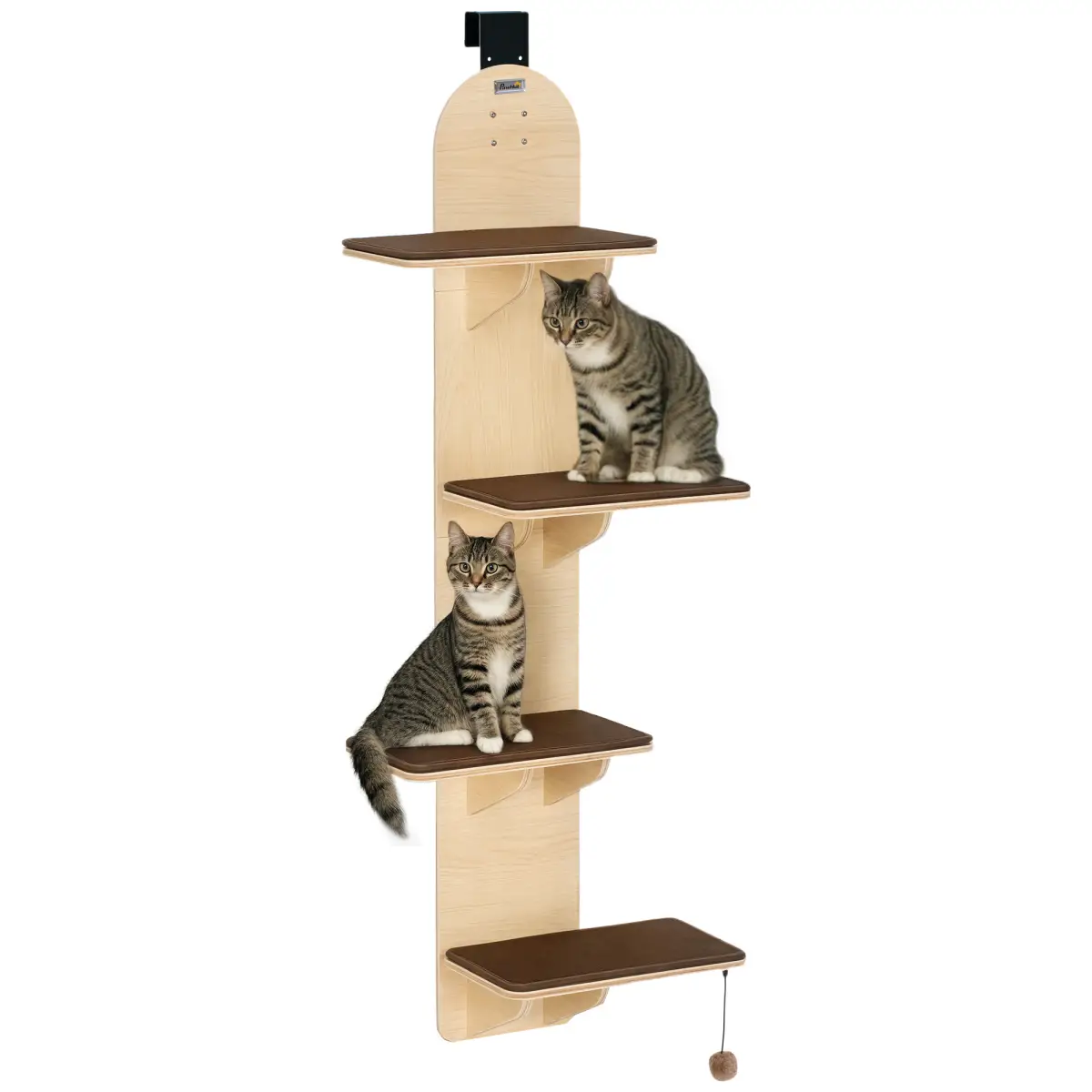 PawHut PawHut 4-Level Cat Tree Door Mounted with Washable Plush Pads, Toy Ball - Cat Tree