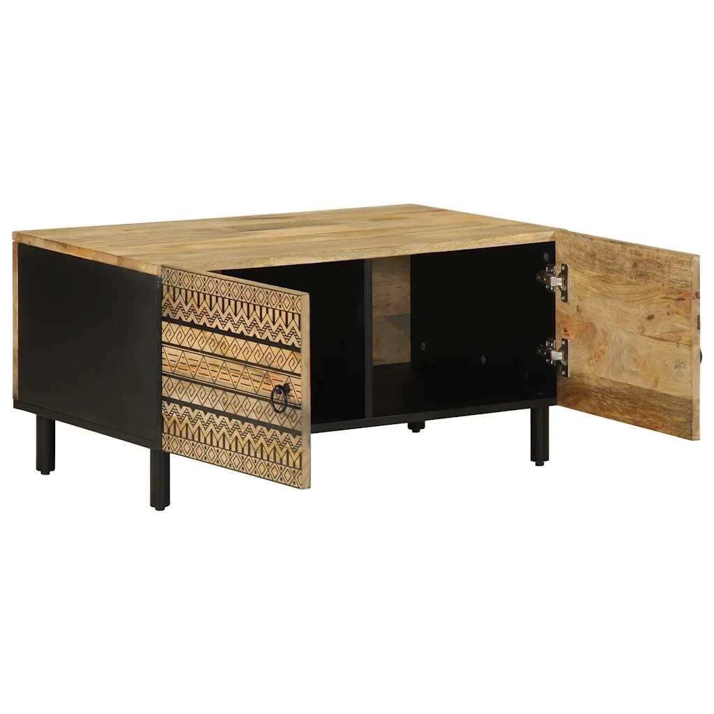 vidaXL Coffee Table 80x50x40 cm Solid Mango Wood With Geometric Drawers For Living Room by vidaXL