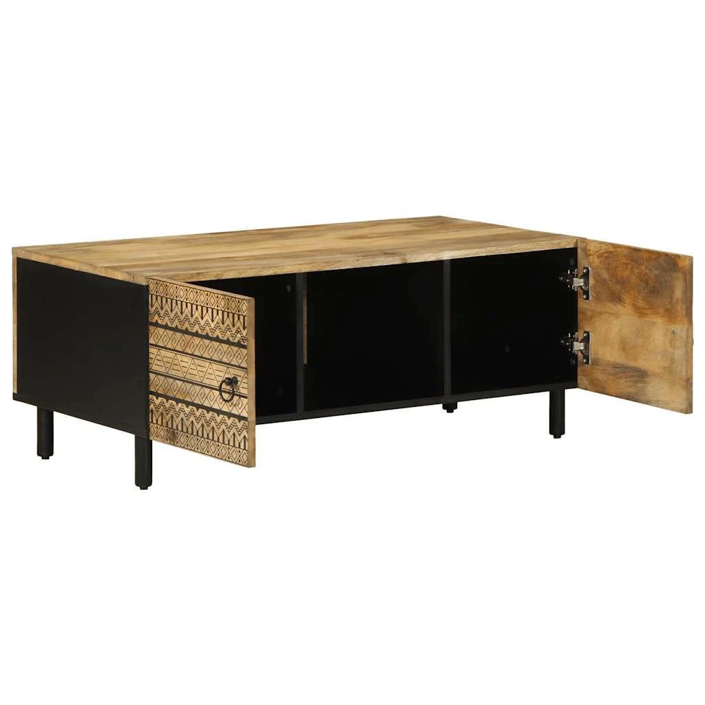 vidaXL Coffee Table 100x54x40 cm Solid Mango Wood With Geometric Fronts For Living Room by vidaXL