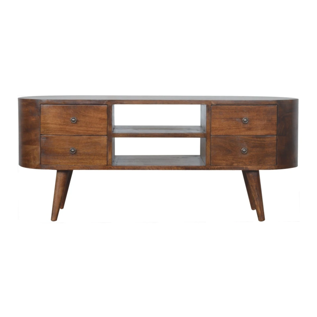 Artisan Entertainment Unit Solid Mango Wood Rounded Edges by Artisan Furniture