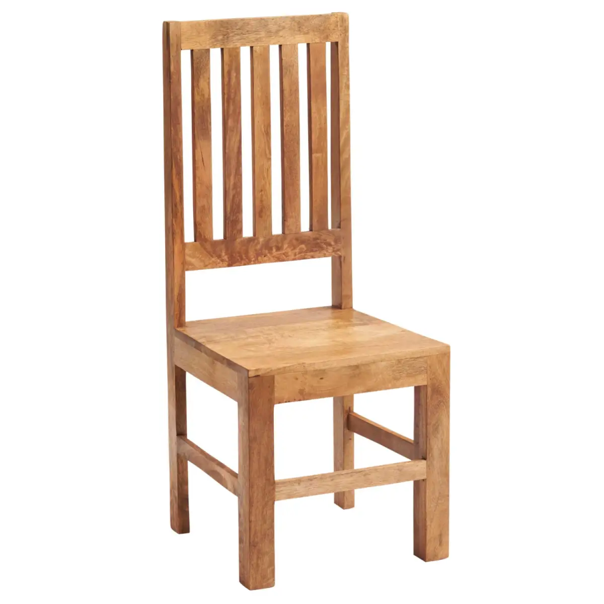 Indian Hub Toko Light Mango Slat Back Chair (Set of 2) - Wooden Chairs