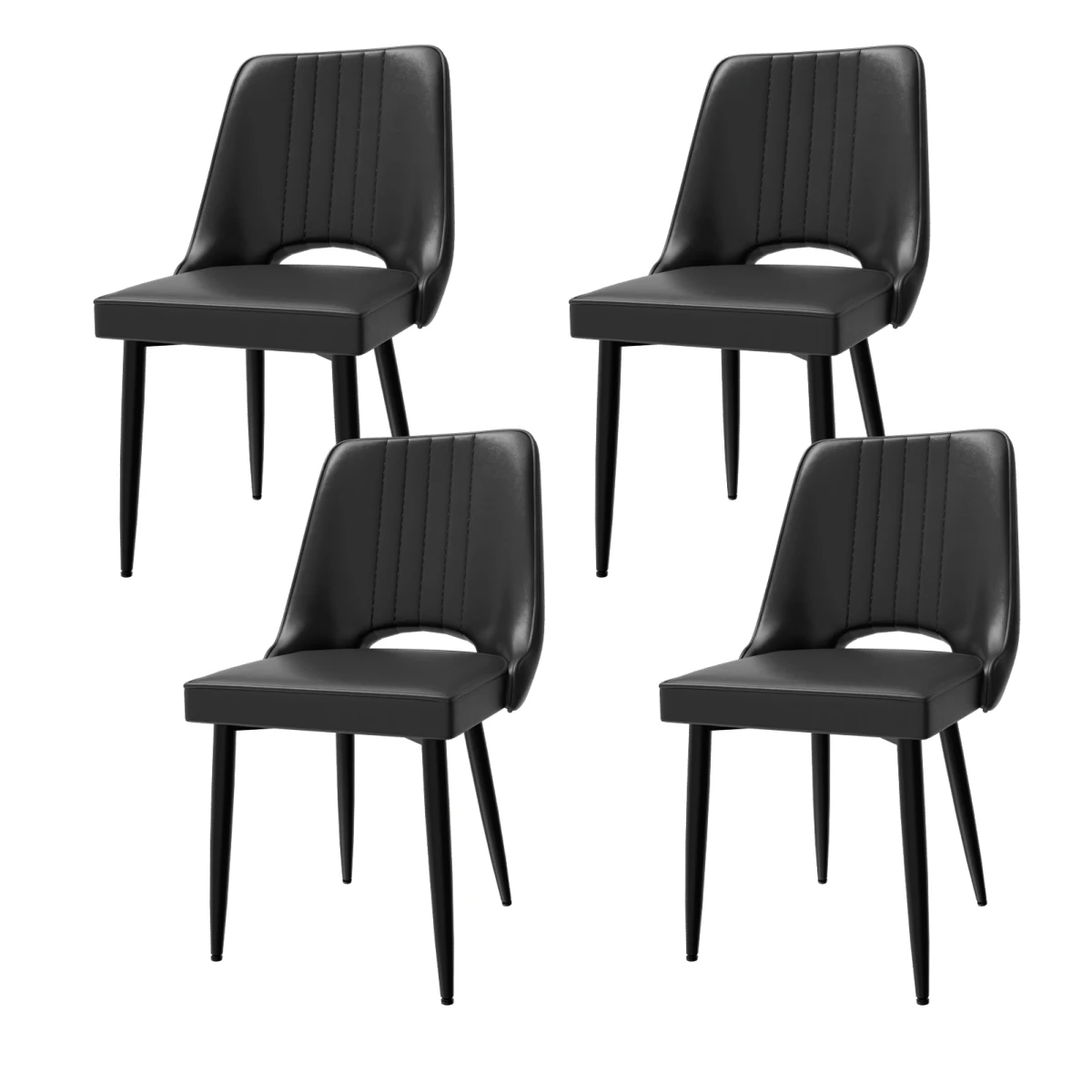 N/A Scandinavian Faux Leather Dining Chair High Back - Dining Chairs