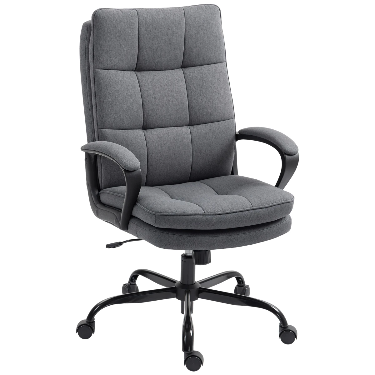 HOMCOM HOMCOM Fabric Office Chair With Adjustable Height Tilt 5 Wheel Ergonomic Home Desk Chair - Office Chair
