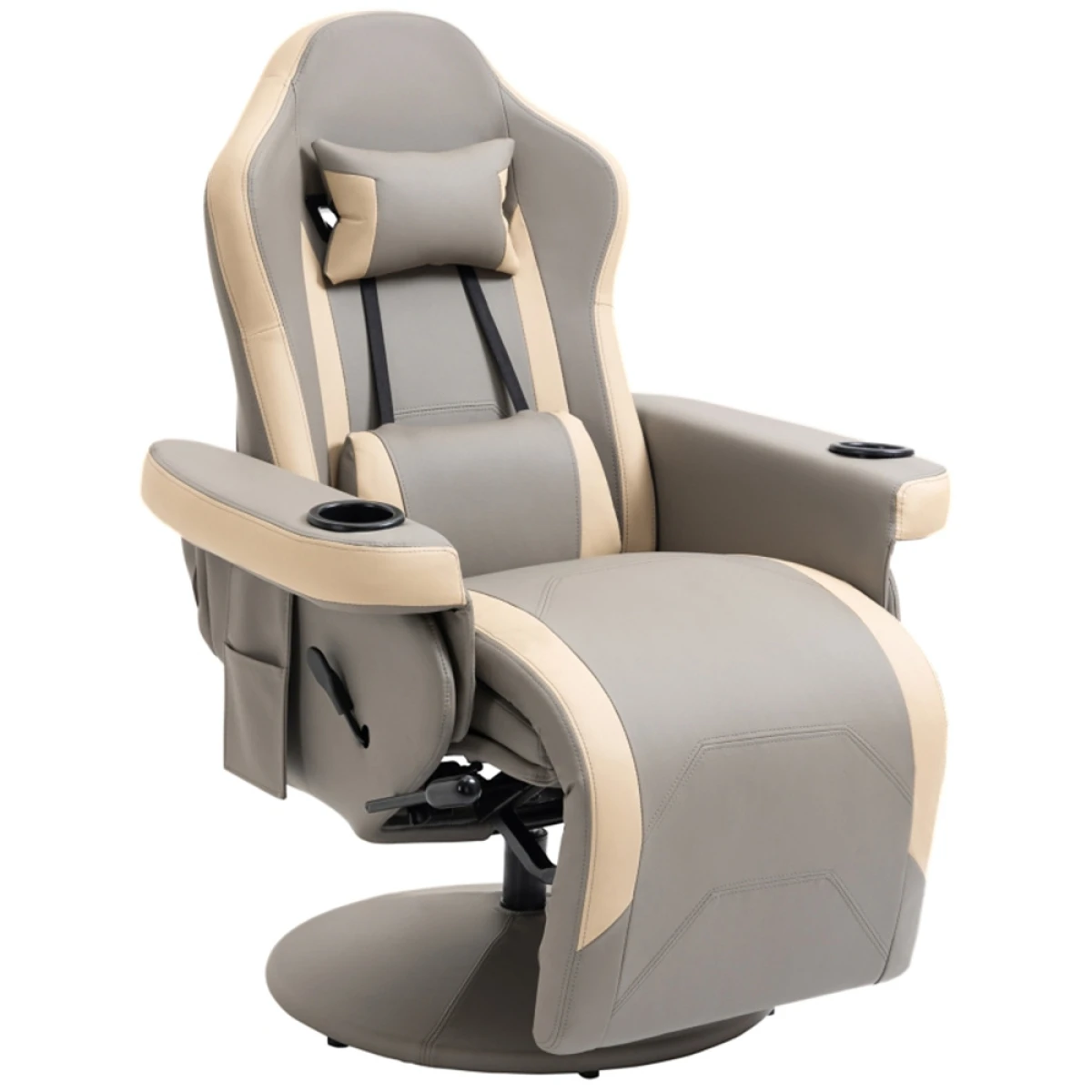 N/A Premium Massage Office Chair Full Size 360 Degree Swivel 135 Degree Recline With Liftable Footrest PU Leather For Home Office - Office Chair