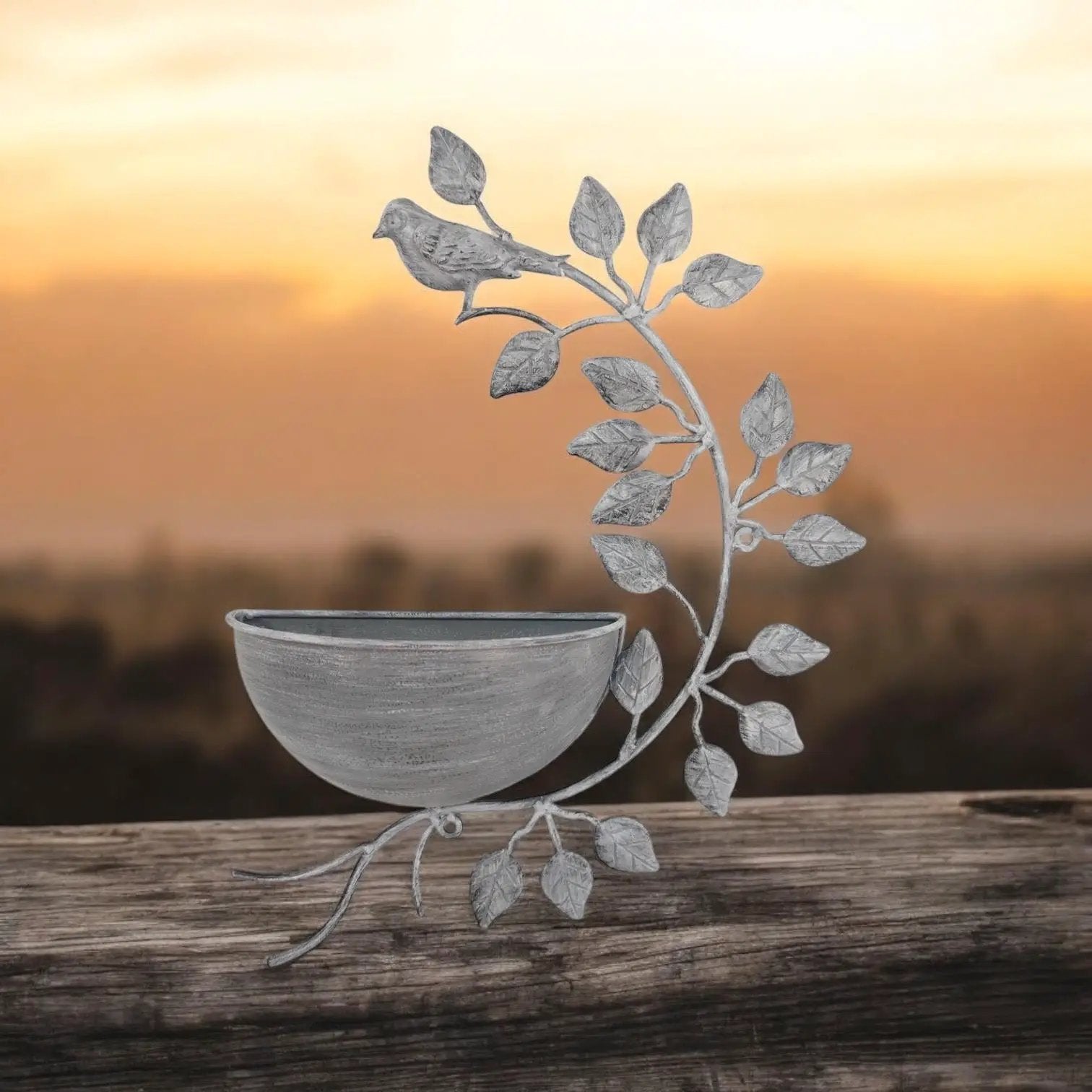 MSL 42CM GREY METAL GARDEN PLANTER - Planters