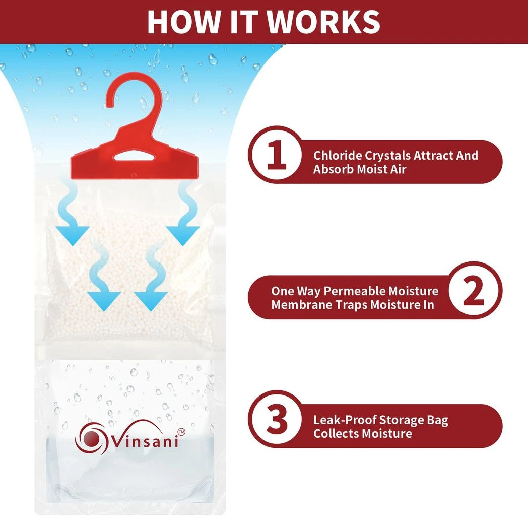 Vinsani VINSANI 6PC HANGING WARDROBE DEHUMIDIFIER BAG - Wardrobe
