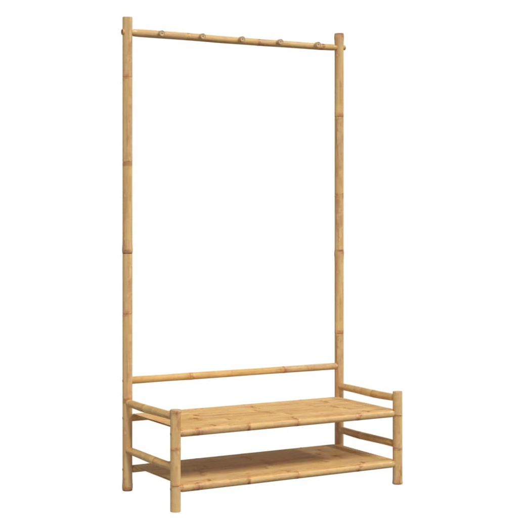 VidaXL Clothes Rack With Shelves 103x40x183 cm Bamboo Durable Construction For Home Organization by vidaXL