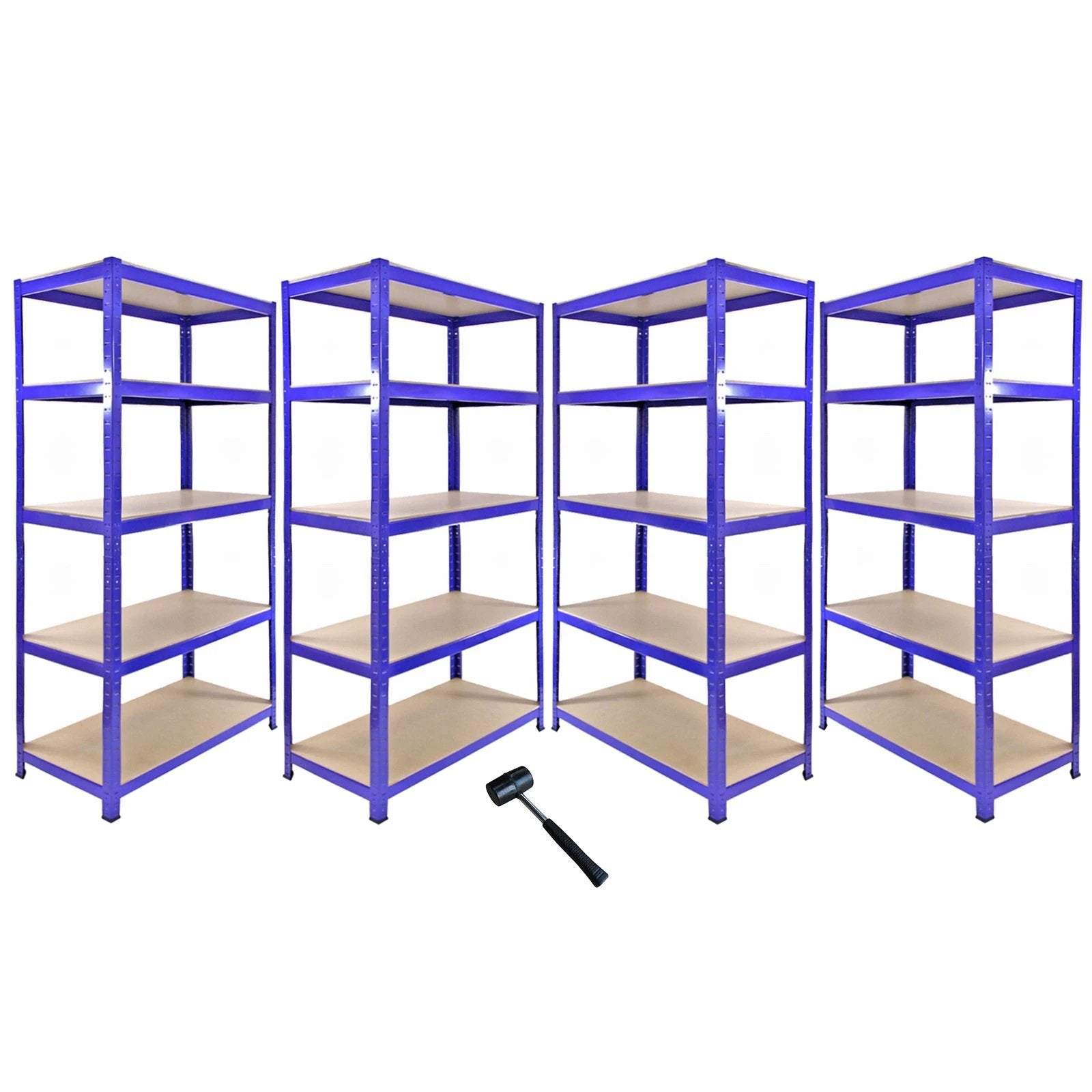 Monster Racking T-Rax Corner Shelving Unit & 4x 90cm Garage Storage Bays, Blue by Monster Shop