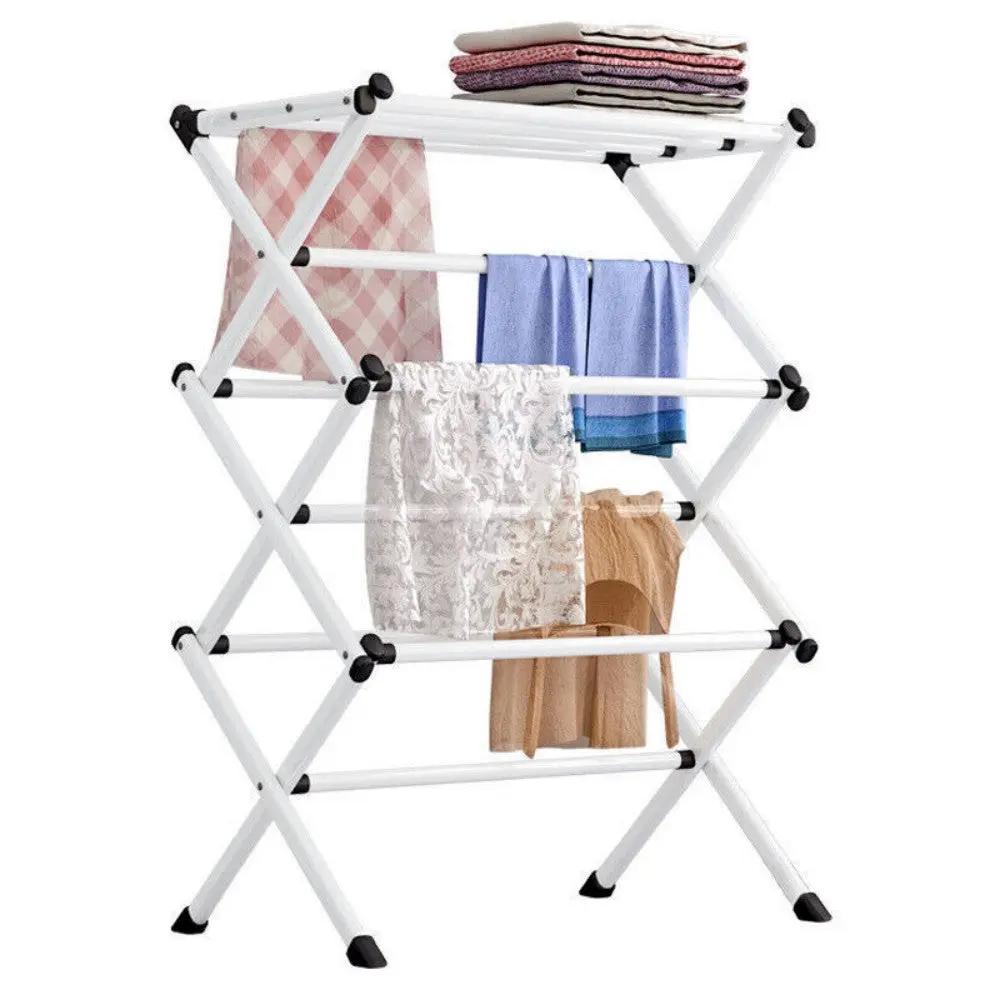 3 Tier Clothes Airer Dryer Metal Laundry Horse Drying Rack Indoor Outdoor Patio - from N/A