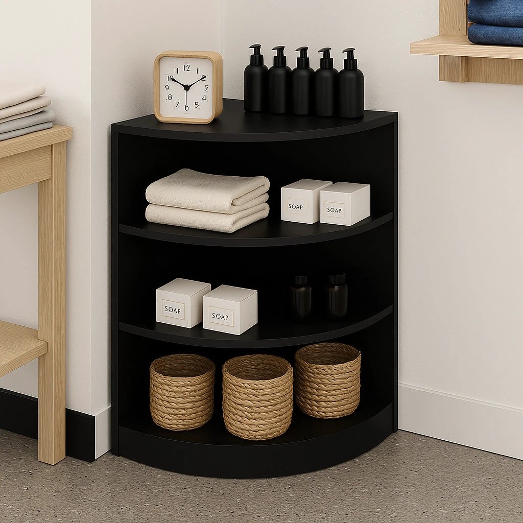 Retail Shop Corner Counter LM60 - Black by Monster Shop