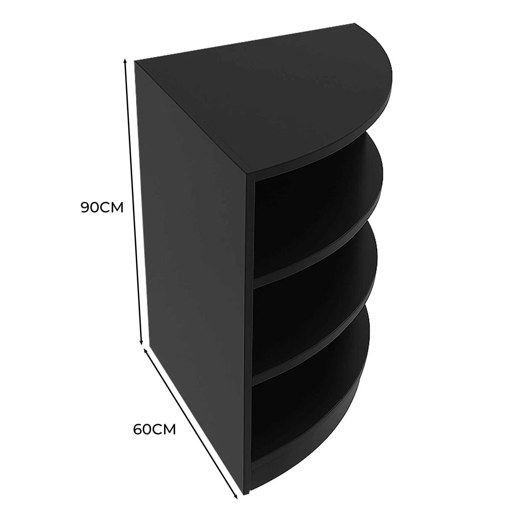 Retail Shop Corner Counter LM60 - Black by Monster Shop