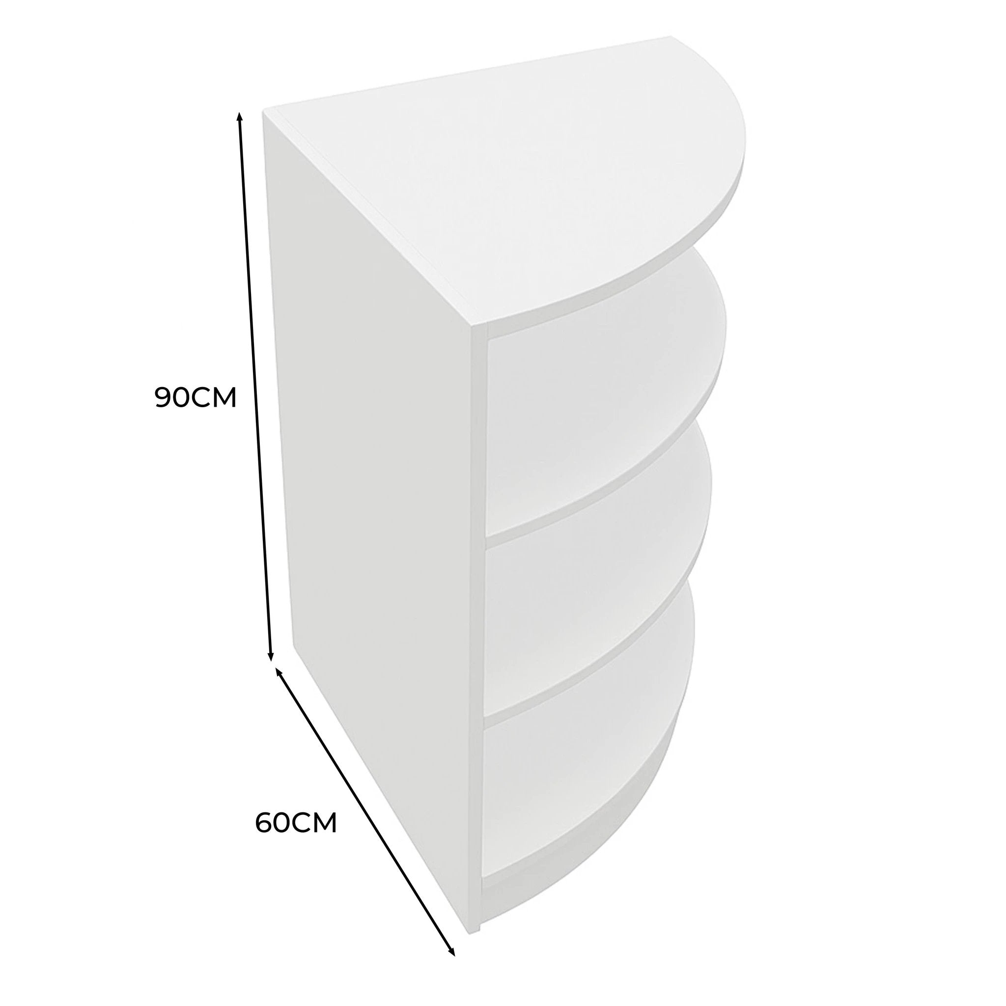 Retail Shop Corner Counter LM60 - White by Monster Shop