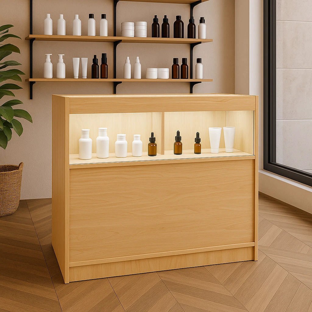 LED Retail Shop Counter B900 - Maple by Monster Shop