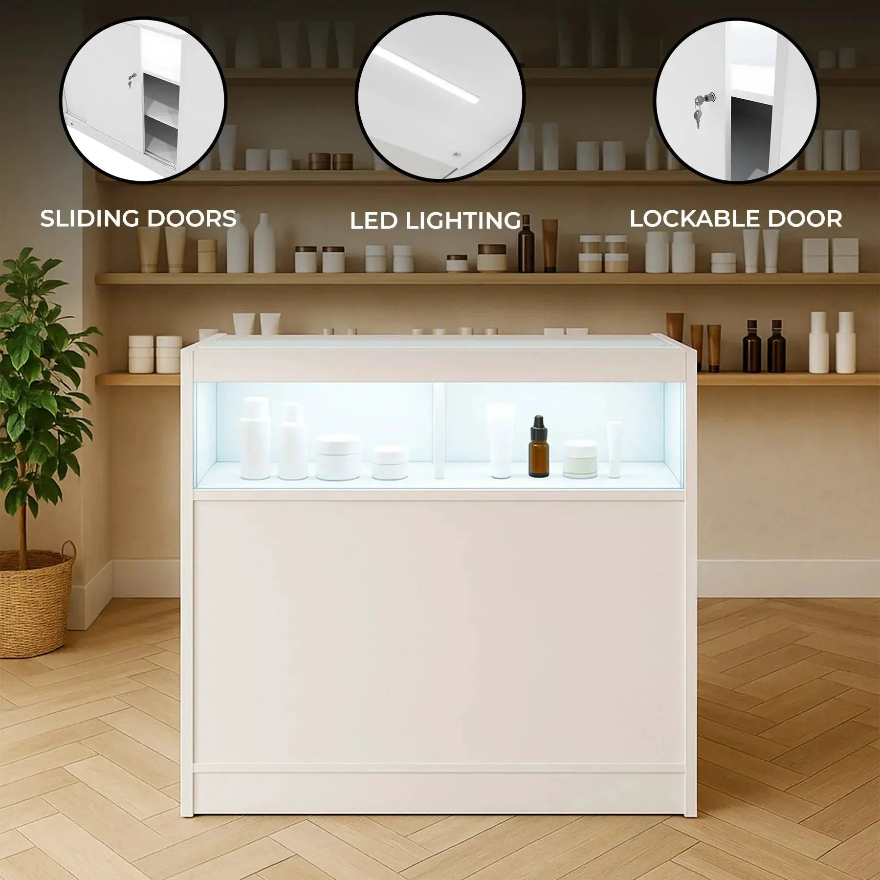 Monster Shop LED Retail Shop Counter B900 - White -