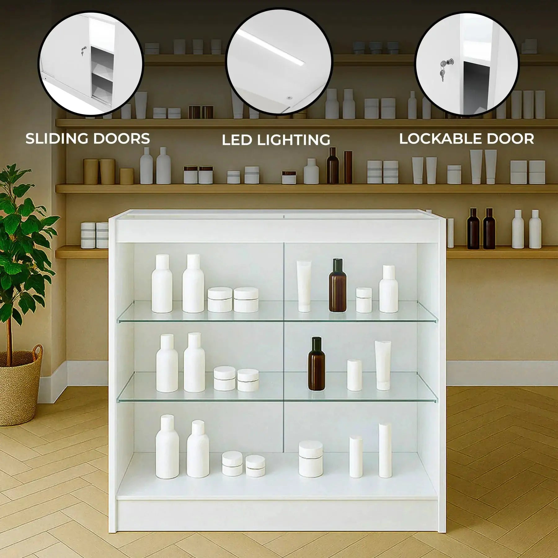 Monster Shop LED Retail Shop Counter K900 - White -