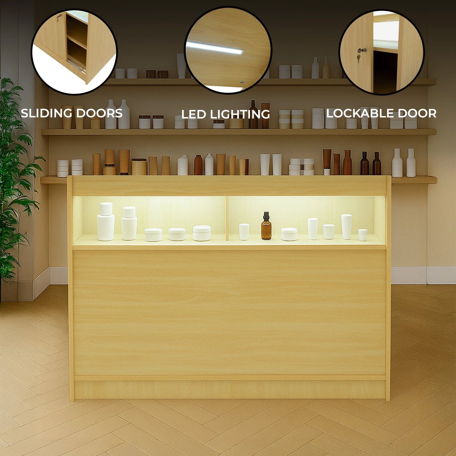 Monster Shop LED Retail Shop Counter B1200 - Maple -