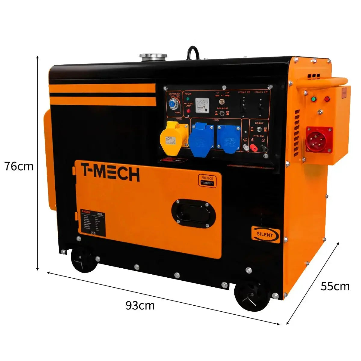 Monster Shop T-Mech Portable Silent Diesel Generator Single Phase 230V -