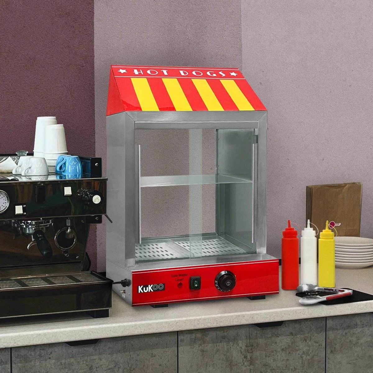 Monster Shop KuKoo Commercial Hot Dog Steamer -