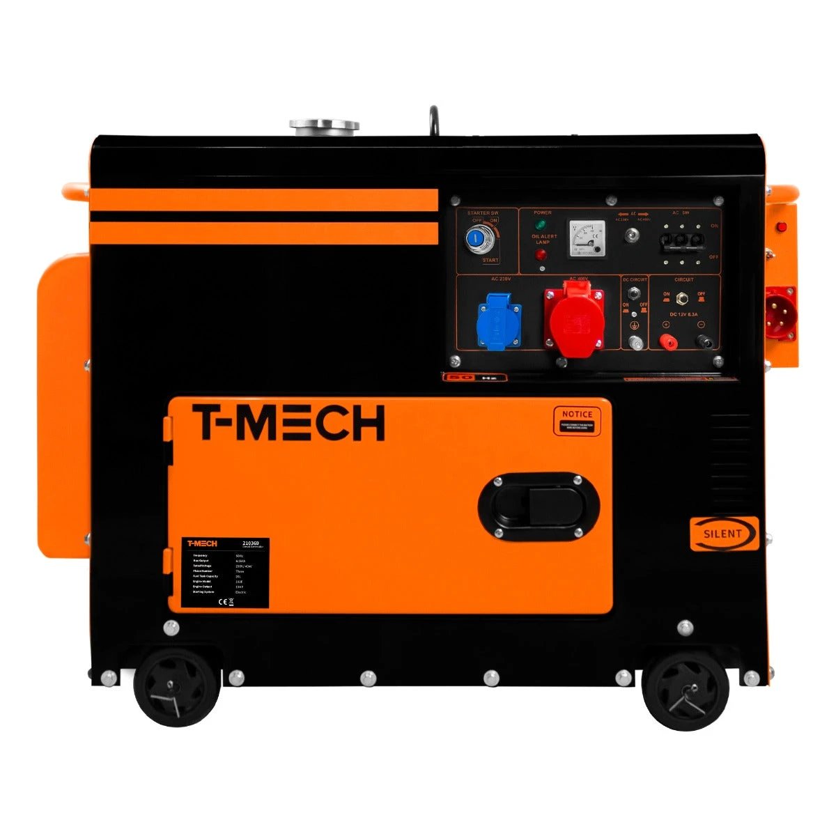 T-Mech Portable Silent Diesel Generator Three Phase 400V by Monster Shop