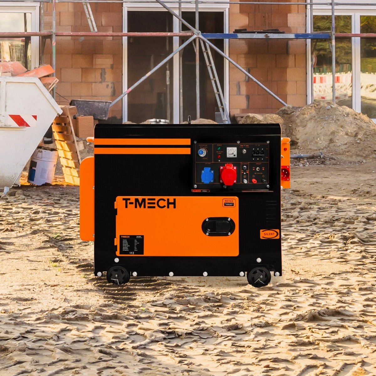 T-Mech Portable Silent Diesel Generator Three Phase 400V by Monster Shop