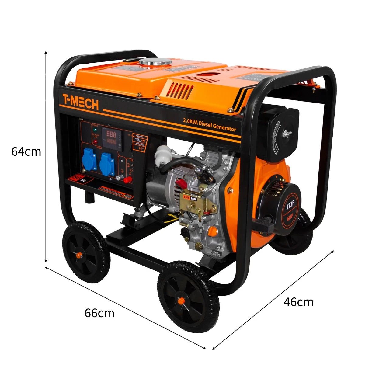 T-Mech 2kVA Portable Diesel Generator Open Frame by Monster Shop