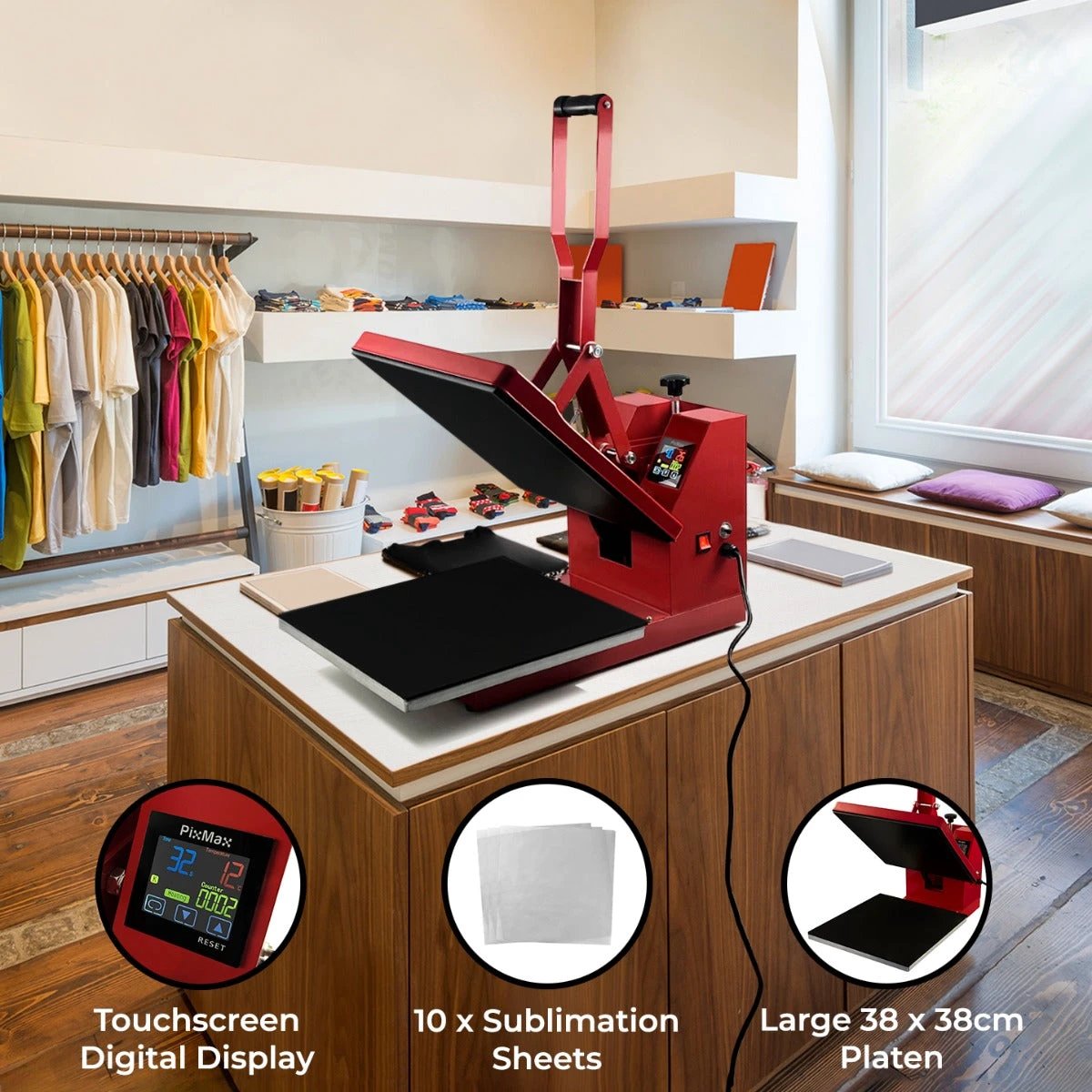 Clam Heat Press 38 x 38cm by Monster Shop