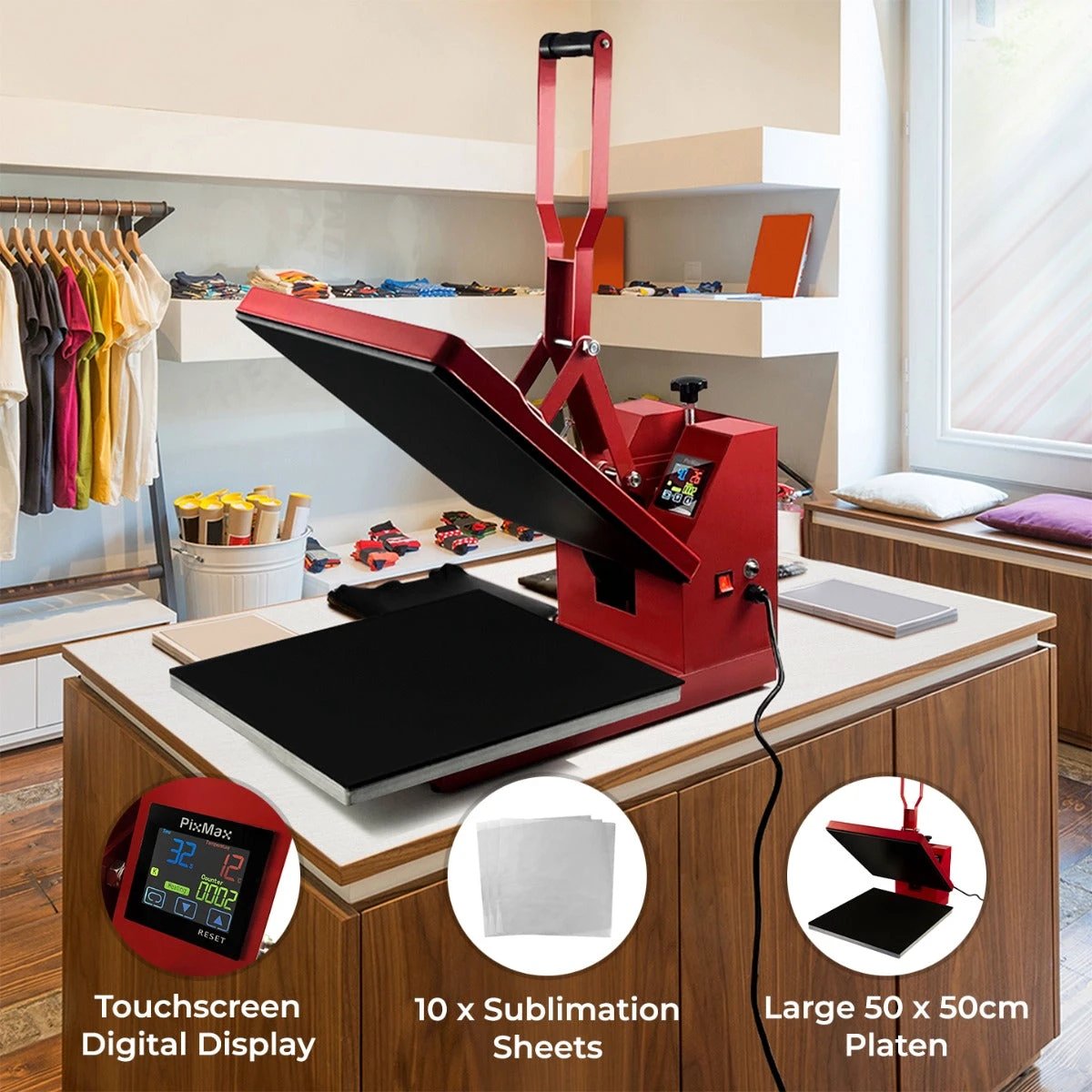 Clam Heat Press 50 x 50cm by Monster Shop