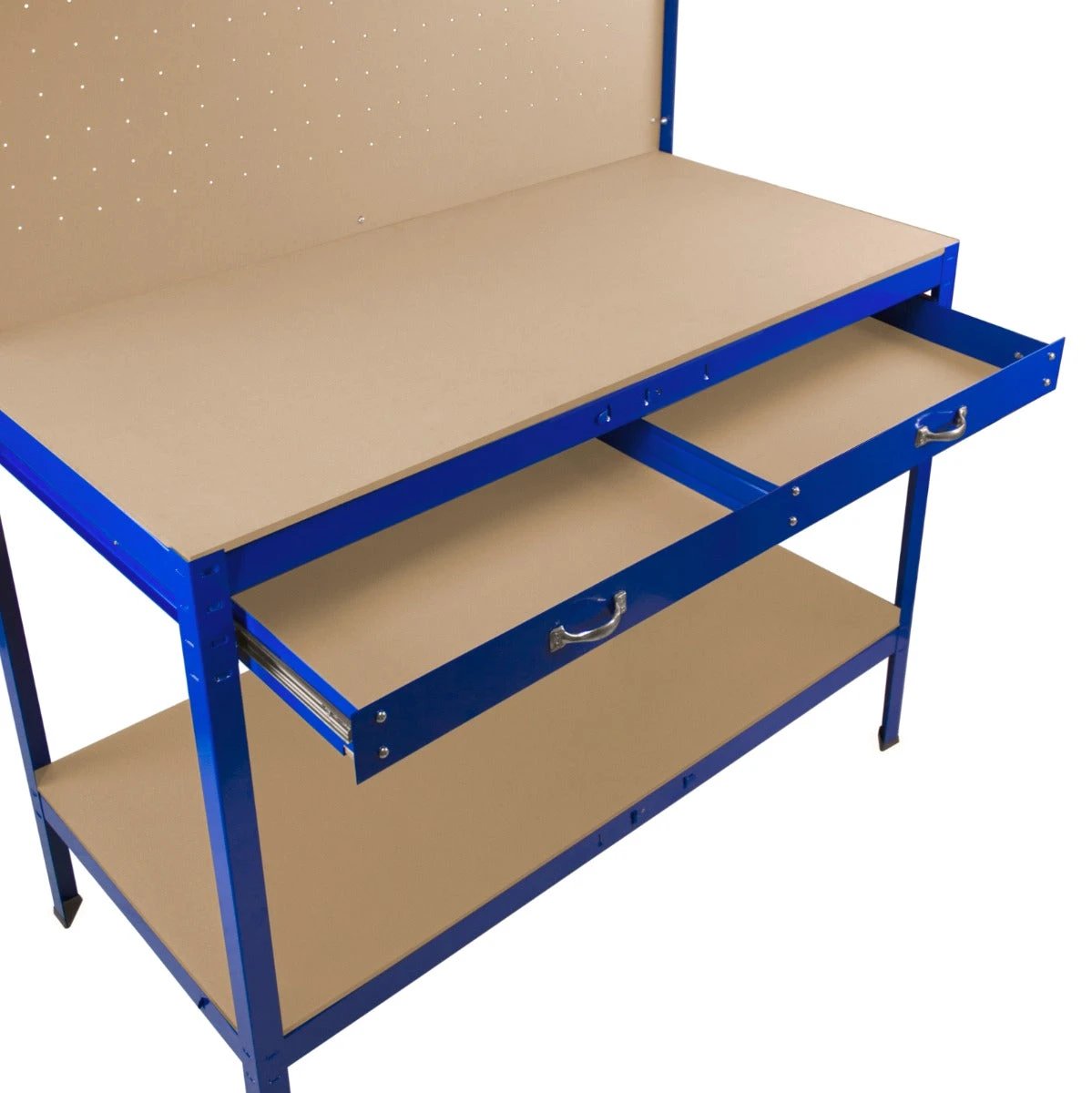Monster Shop Workbench with Pegboard, Drawer & Light – Blue -