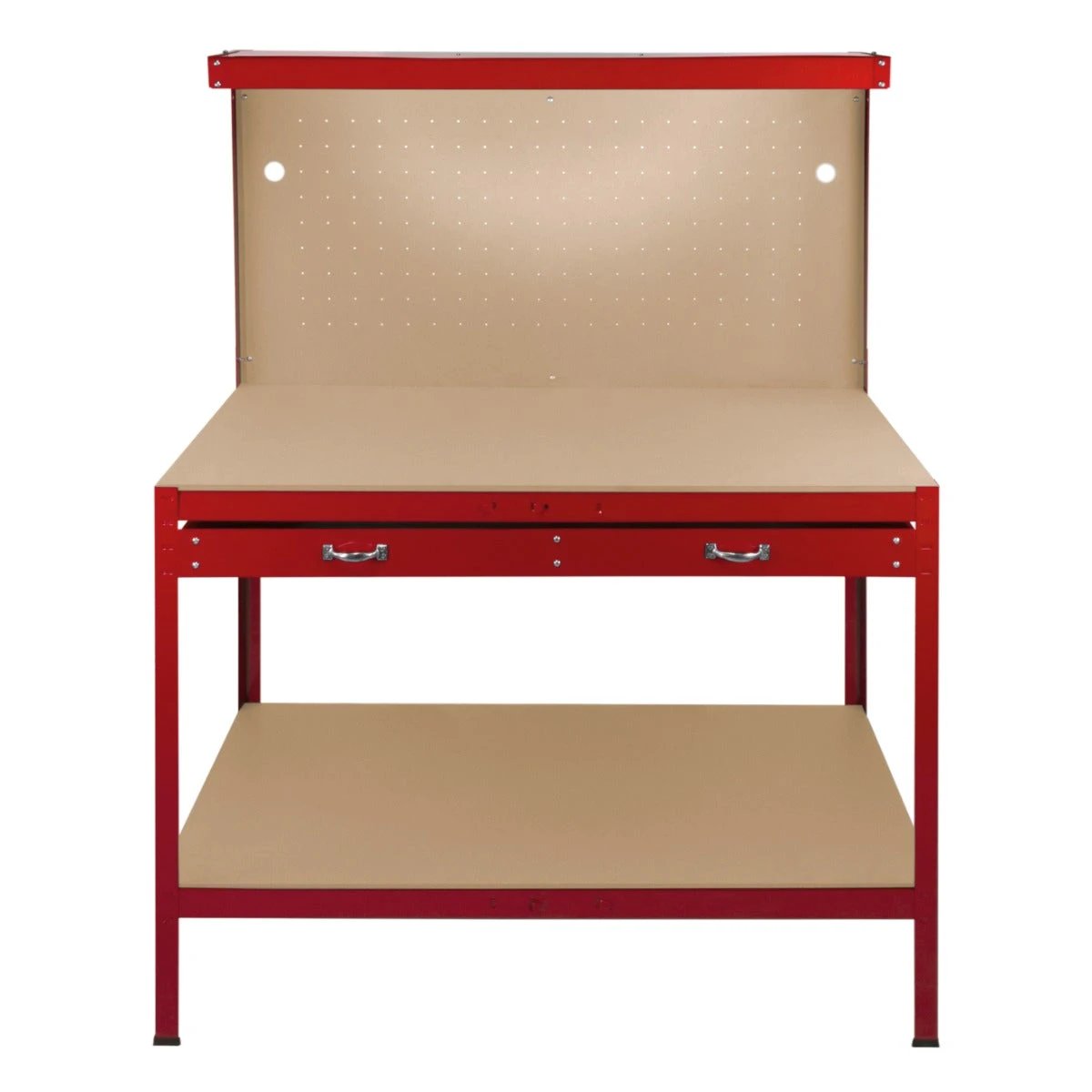 Workbench with Pegboard, Drawer & Light – Red by Monster Shop