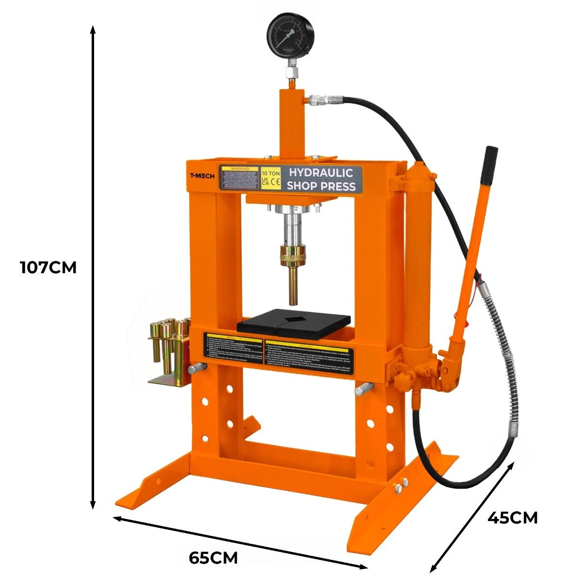 Hydraulic Shop Press with Gauge – 10 Tonne by Monster Shop