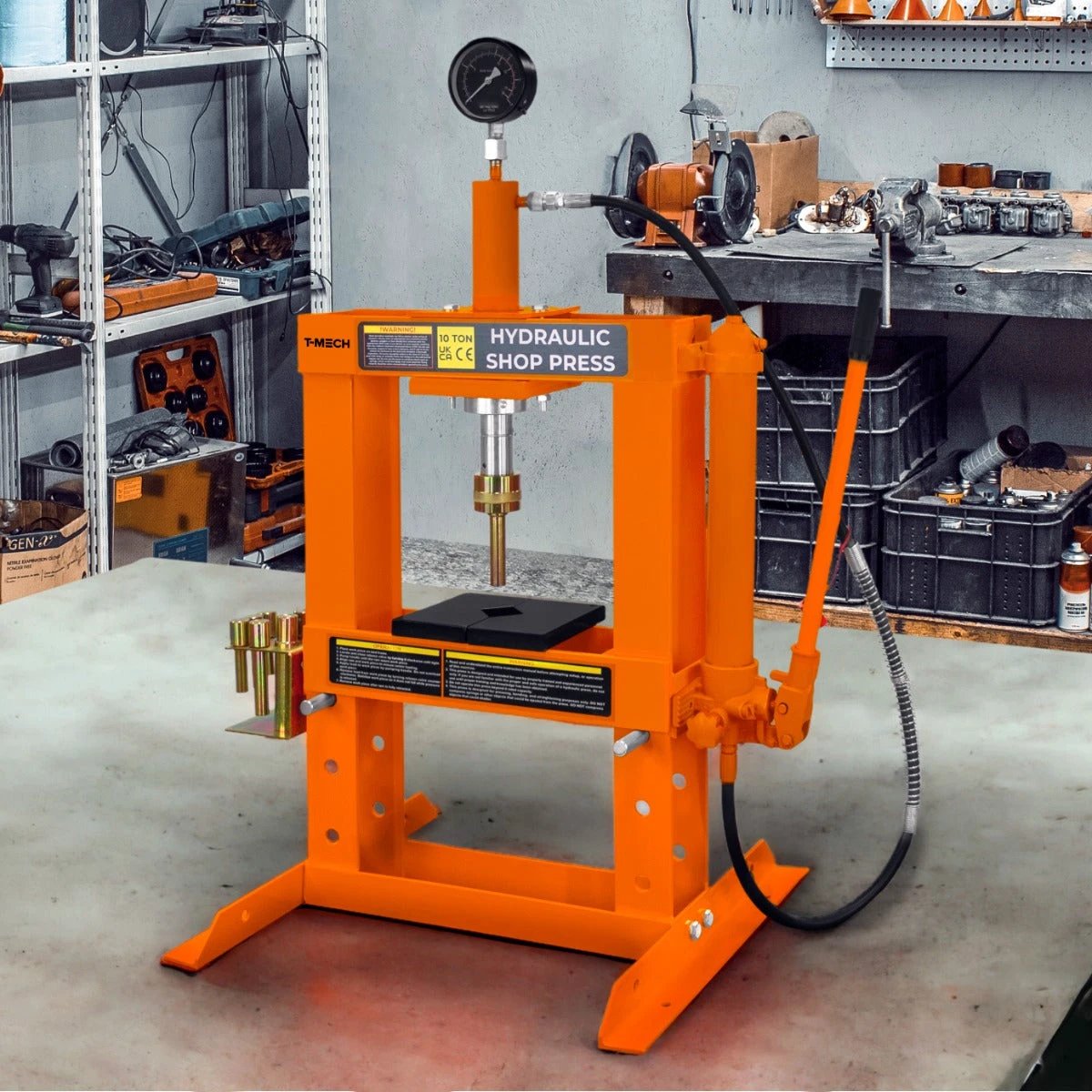Hydraulic Shop Press with Gauge – 10 Tonne by Monster Shop