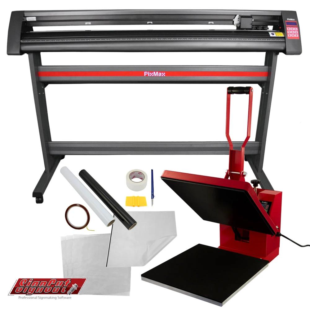 Monster Shop Clam Heat Press 38 x 38cm & 1350mm Vinyl Cutter Bundle -
