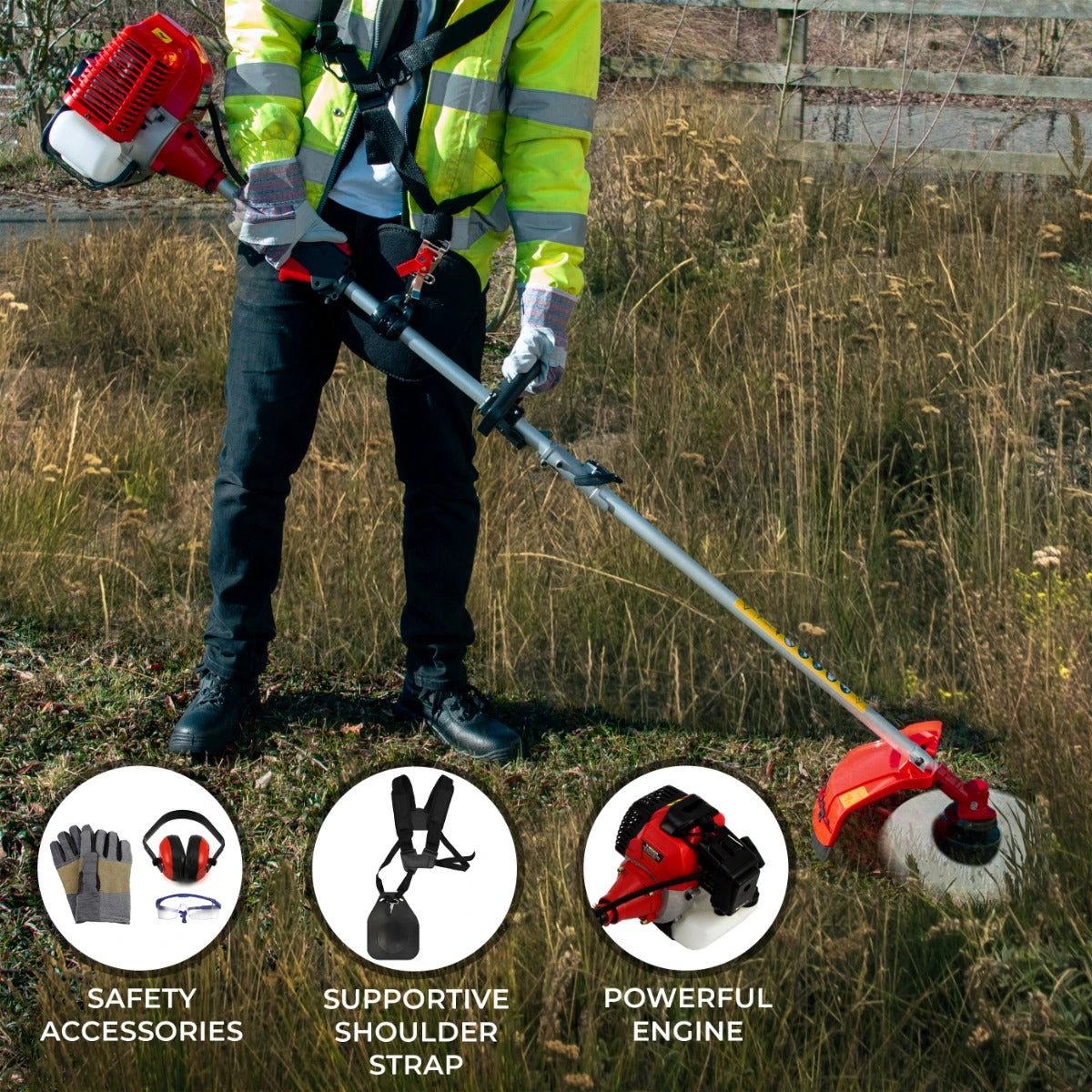 T-Mech 5 in 1 52cc Petrol Garden Cutter Multi Tool by Monster Shop