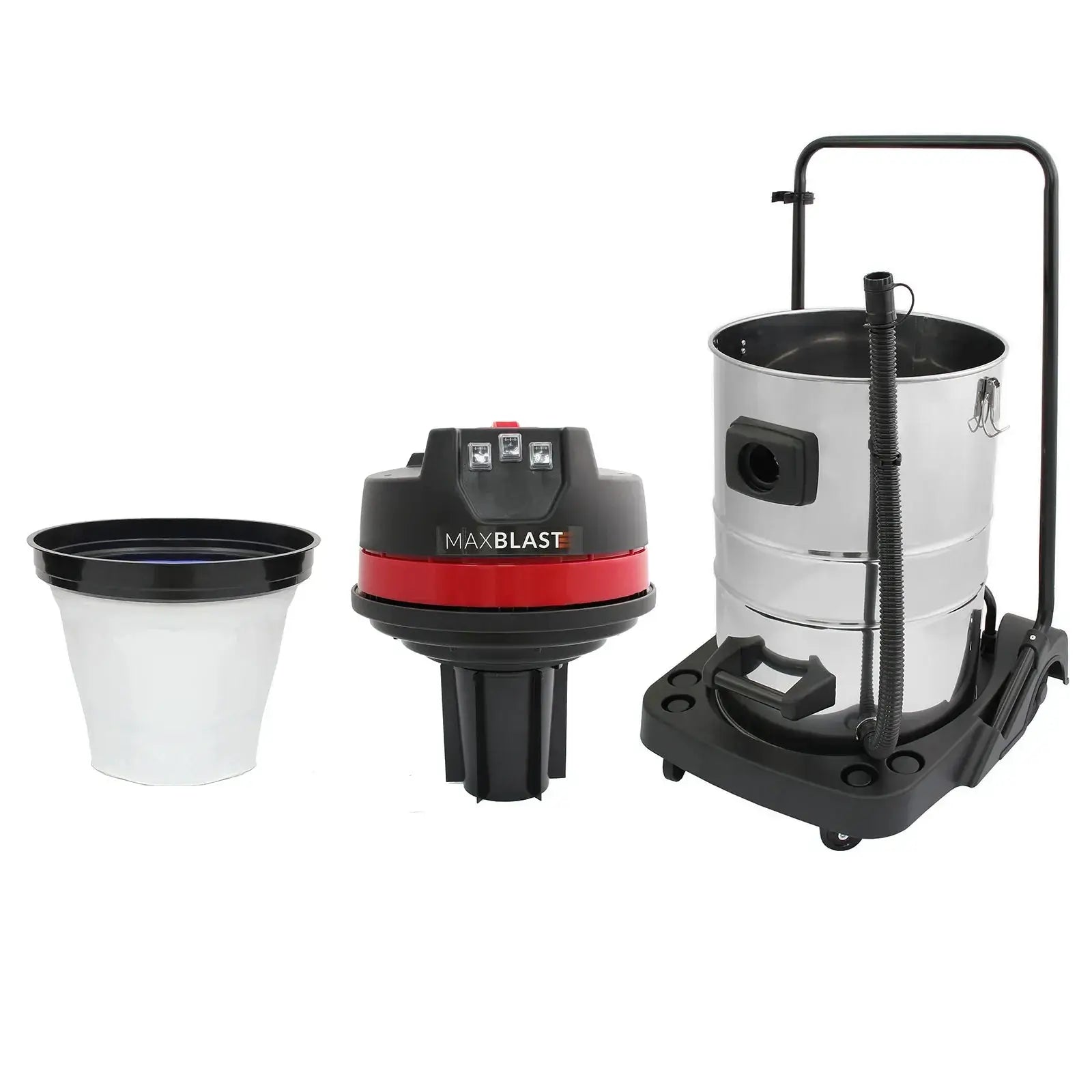 Monster Shop 80L Industrial Vacuum, 4 Attachments & 3 Hoover Bags -