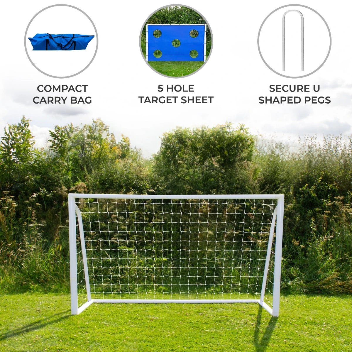 6 x 4ft Football Goal, Carry Case and Target Sheet by Monster Shop