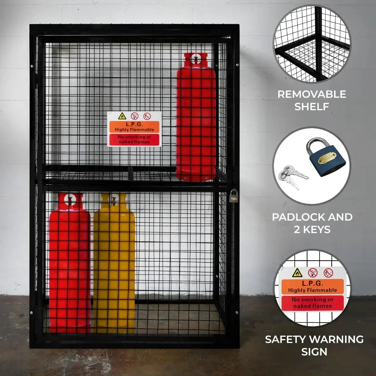 Gas Bottle Collapsible Mesh Cage – 184 x 116 x 57cm - from Monster Shop