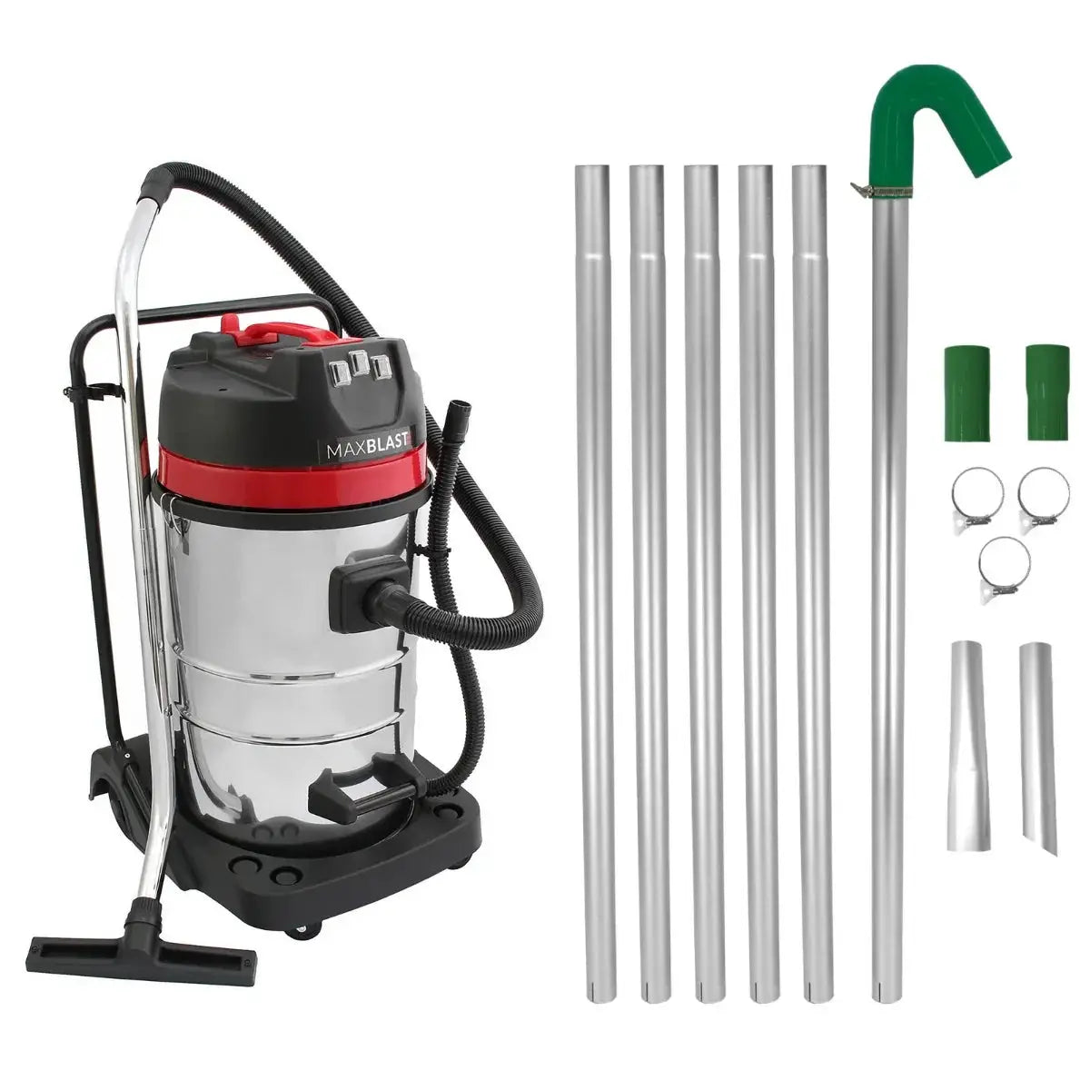 Monster Shop Maxblast Gutter Vacuum Poles & 80L Wet & Dry Vacuum -