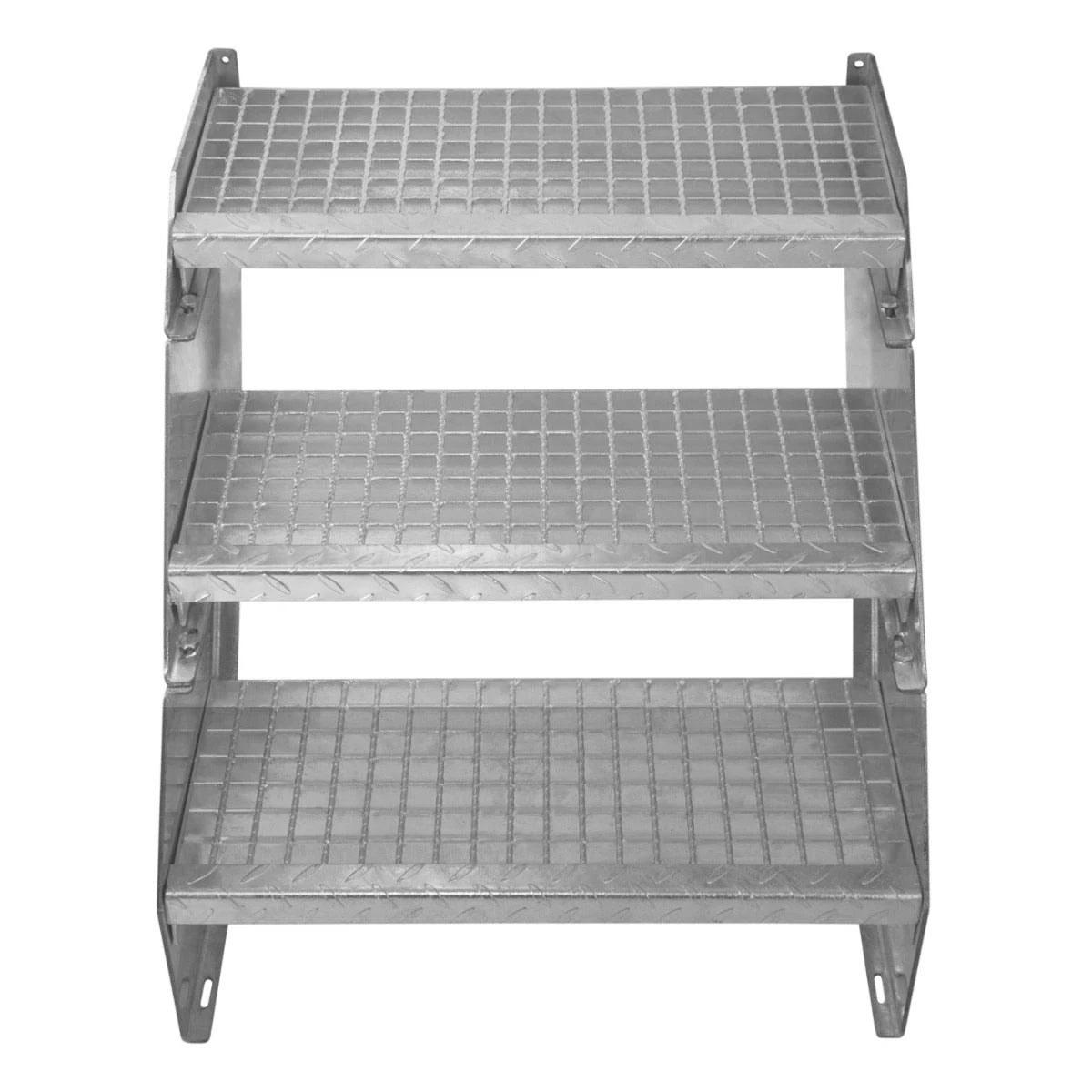 Monster Shop Adjustable 2 Section Galvanised Staircase - 600mm Wide -