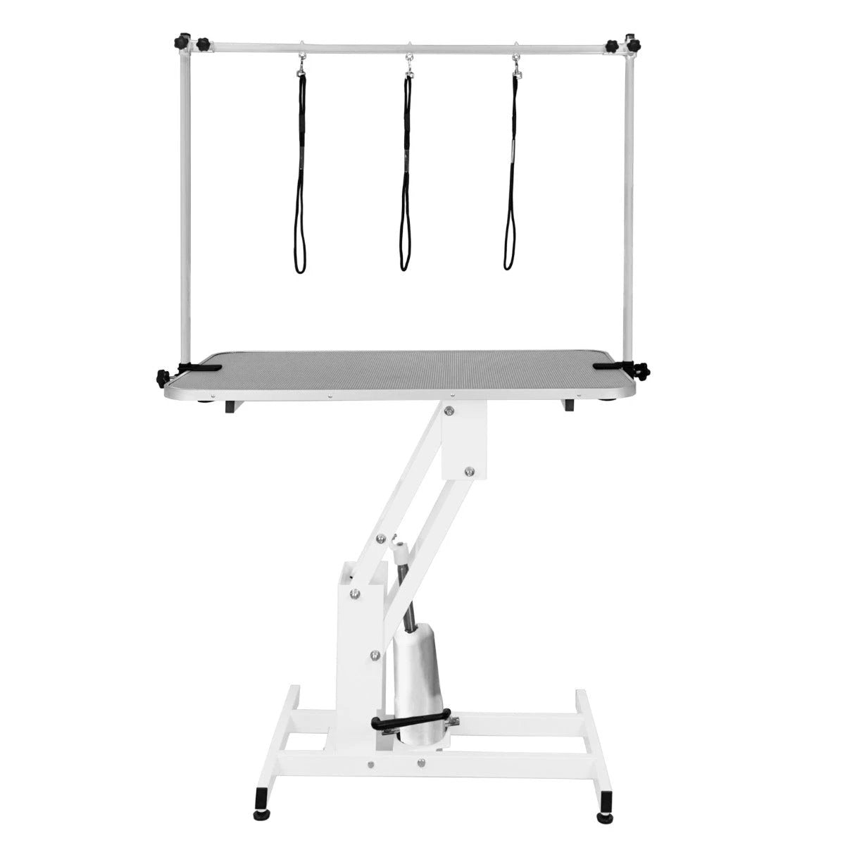 White Hydraulic Grooming Table - Grey Table Top by Monster Shop