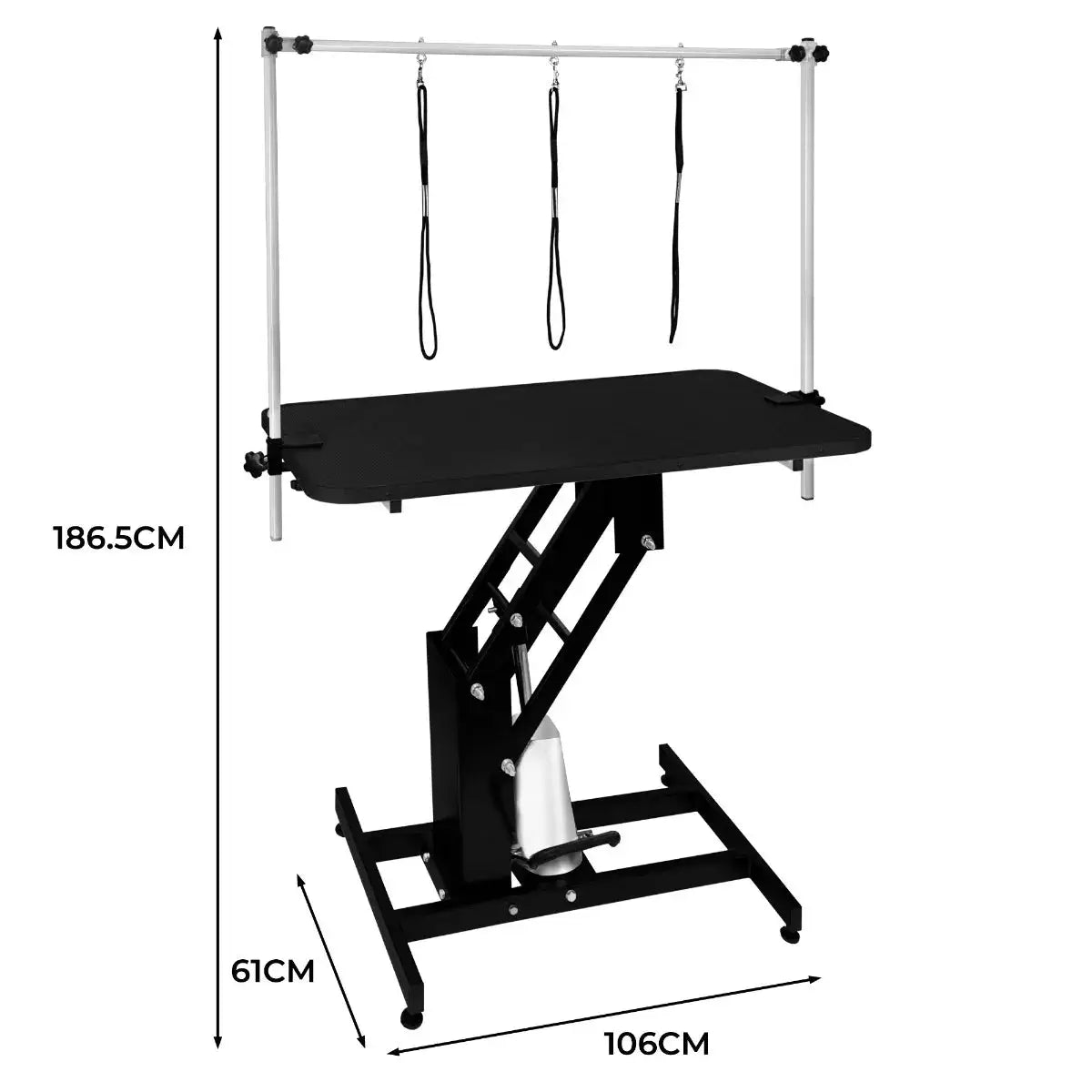 Monster Shop Black Hydraulic Grooming Table - Black Table Top -
