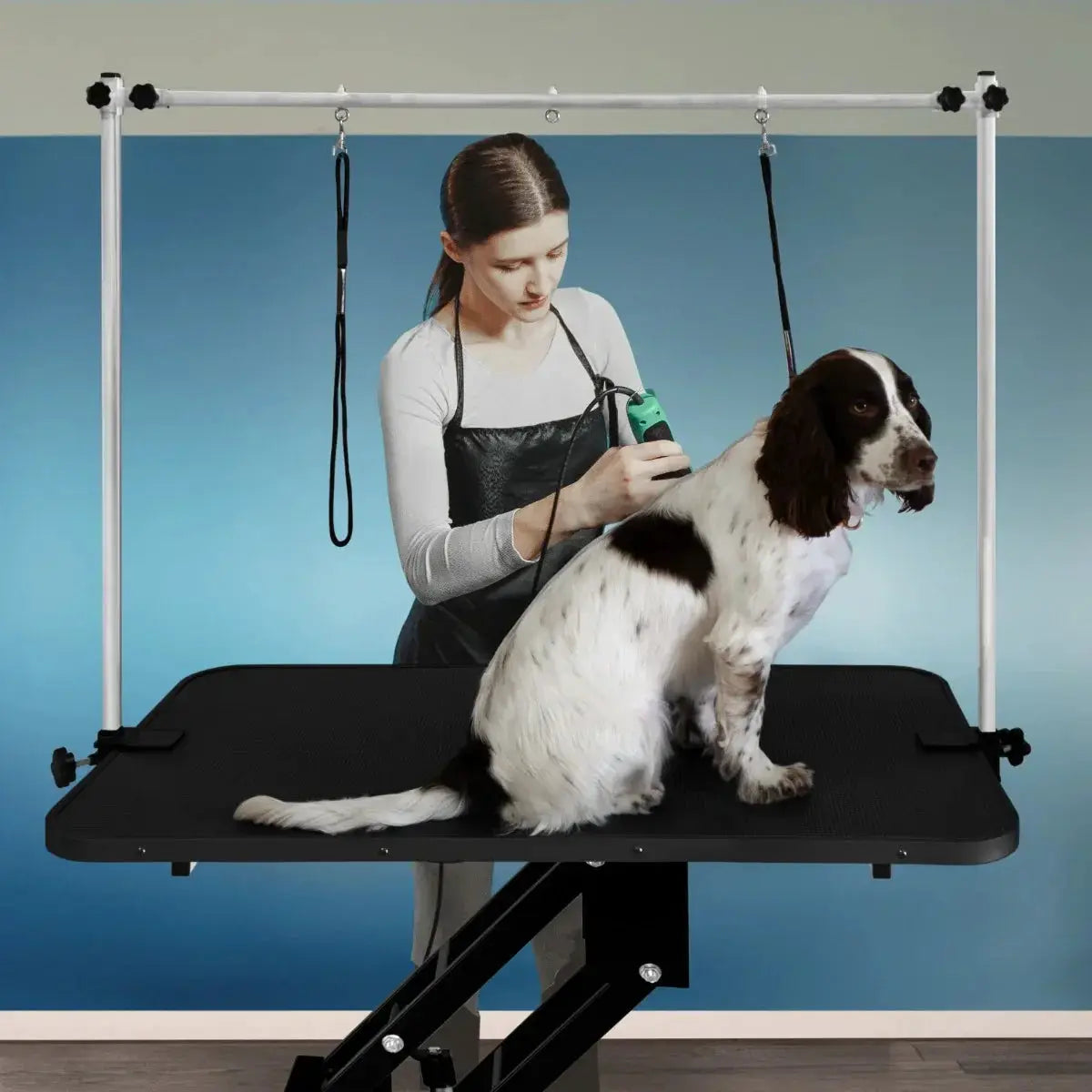 Monster Shop Black Hydraulic Grooming Table - Black Table Top -