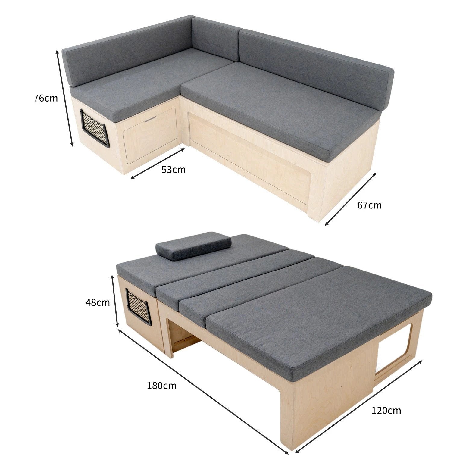 Monster Shop L-Shaped Camper Van Bed -