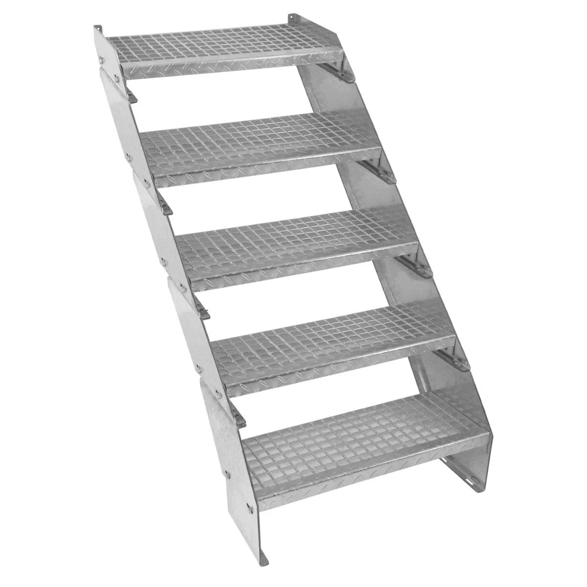 Adjustable 5 Section Galvanised Staircase - 600mm Wide by Monster Shop