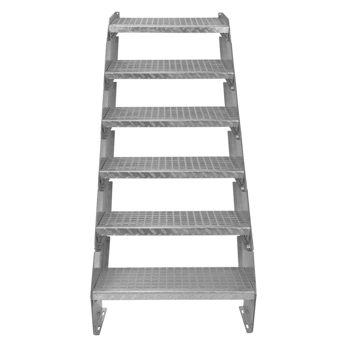 Monster Shop Adjustable 6 Section Galvanised Staircase - 600mm Wide -